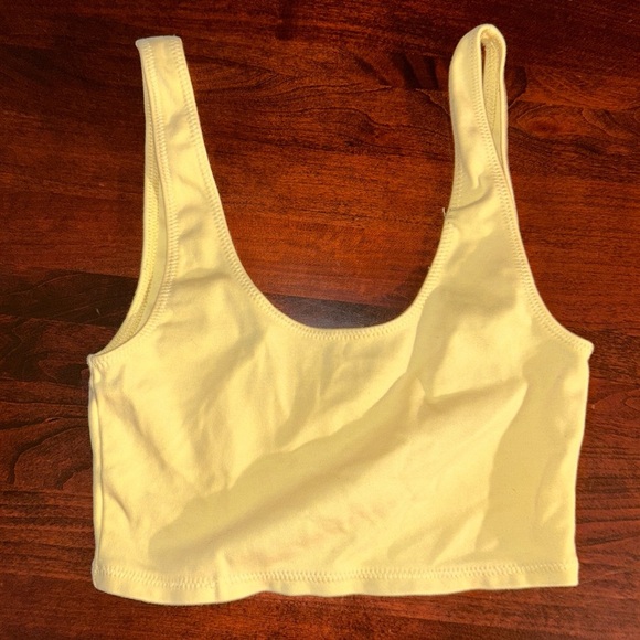 Aritzia Wilfred Free Yellow Cropped Tank Top - Picture 1 of 2